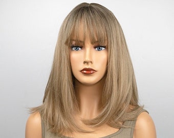 HARPER Ash Blonde Long Bob Wig | Synthetic Wigs | Party Wigs | Everyday Wear Wigs | Natural Looking Wigs