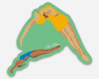 Diving Women Sticker