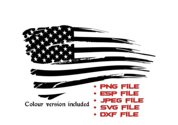 Distressed American Flag svg dxf eps png jpg instant Download | Etsy