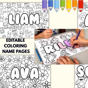 16 Custom Name Coloring Pages, Name Color Pages for Adults and Kids ...
