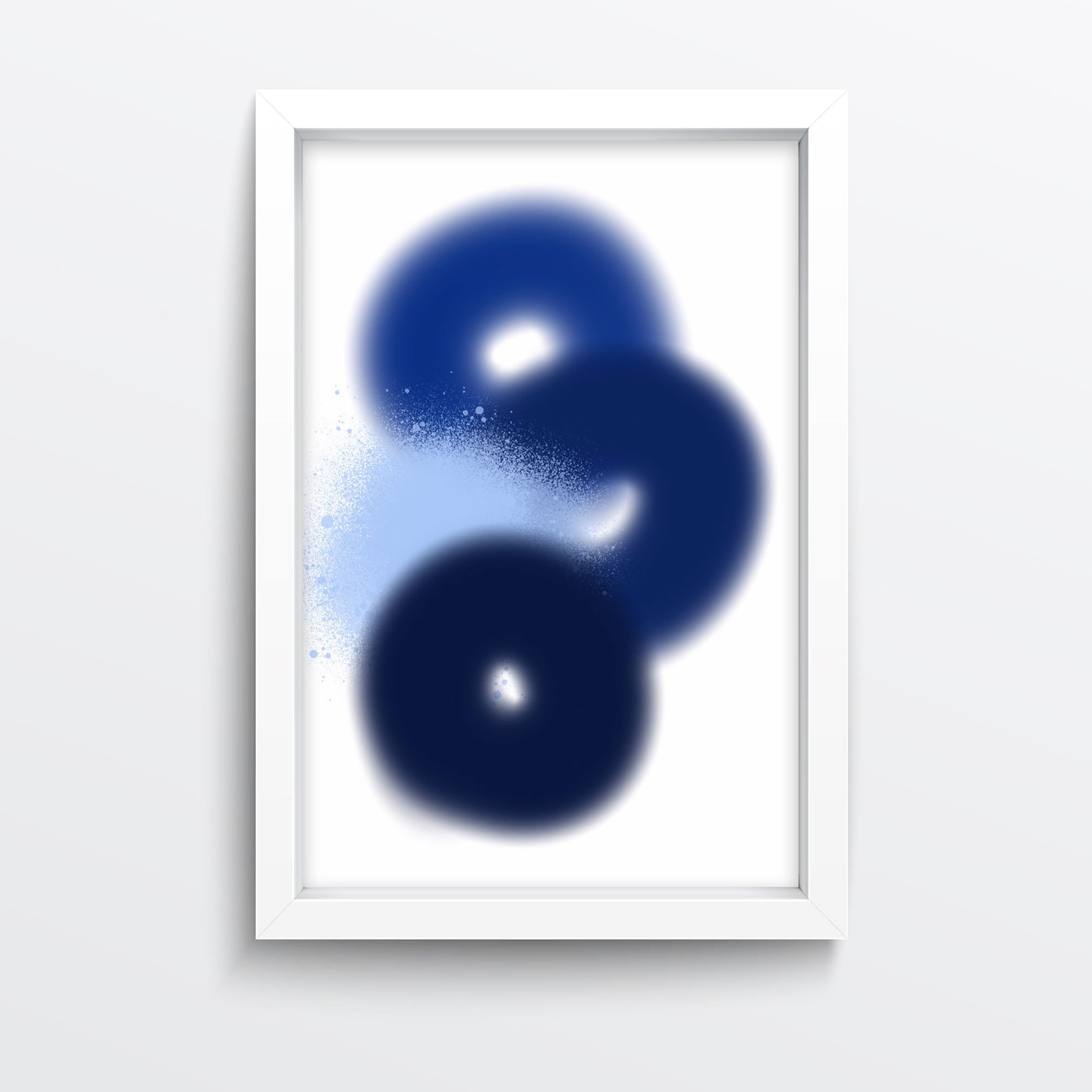 Printable Wall Art, Blue Abstract Painting, Home Decor, Print Poster