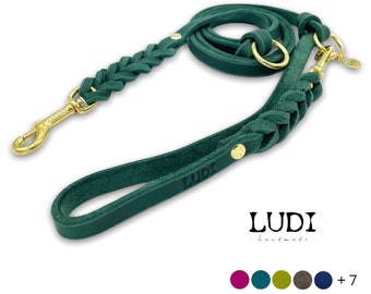 Dog leash "Ludi" mini 12 mm wide | super light | made of soft and robust leather braided