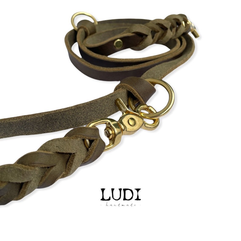Dog leash Ludi made of soft and robust grease leather braided image 7