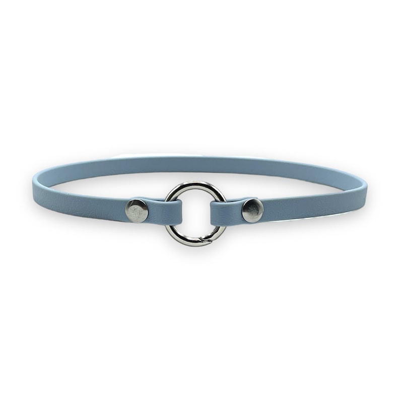 Markenhalsband Classic aus BioThane® für Hunde oder Steuermarken dünn & leicht Eisblau