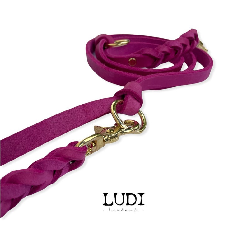 Dog leash Ludi made of soft and robust grease leather braided image 6