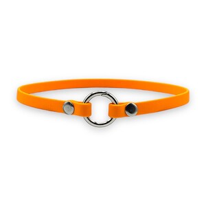 Markenhalsband Classic aus BioThane® für Hunde oder Steuermarken dünn & leicht Neon Orange