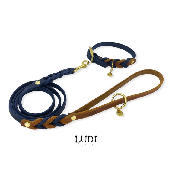 Halsband und Leine | inkl. Personalisierung Name + Handynummer | Set "Side by Side"