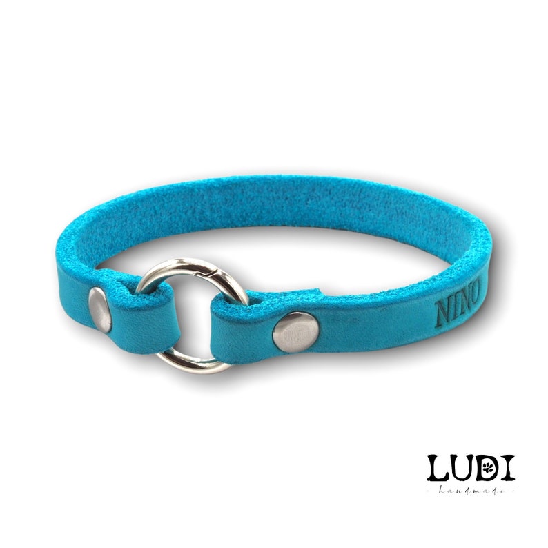 Markenhalsband Classic aus Leder für Hunde oder Steuermarken, personalisierbar mit Namen afbeelding 2