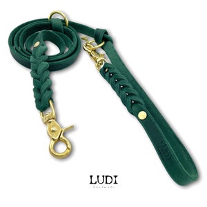 Dog leash Ludi made of soft and robust grease leather braided image 2