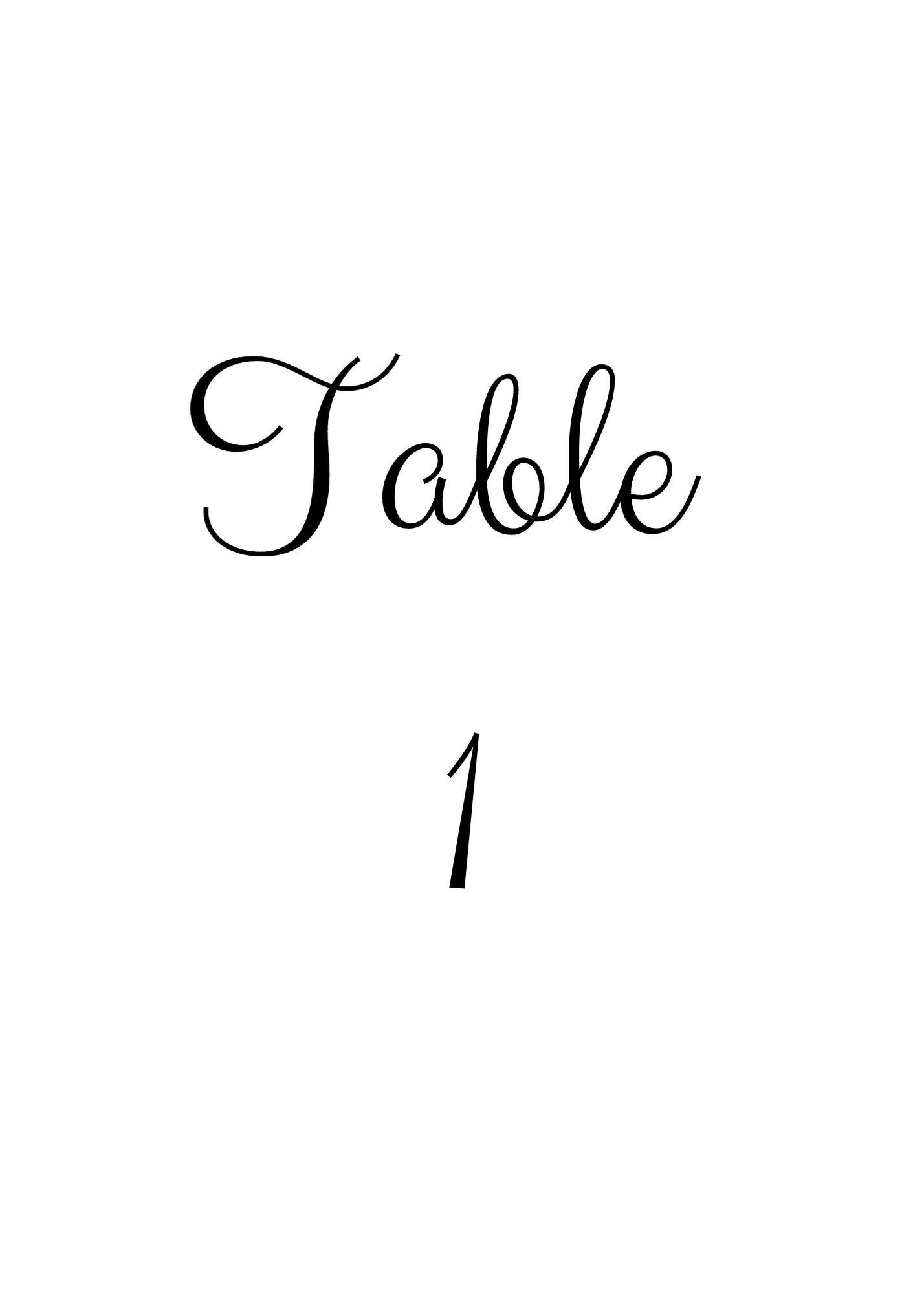 Table Numbers Printable Table Numbers 1 25 5x7Inches Etsy