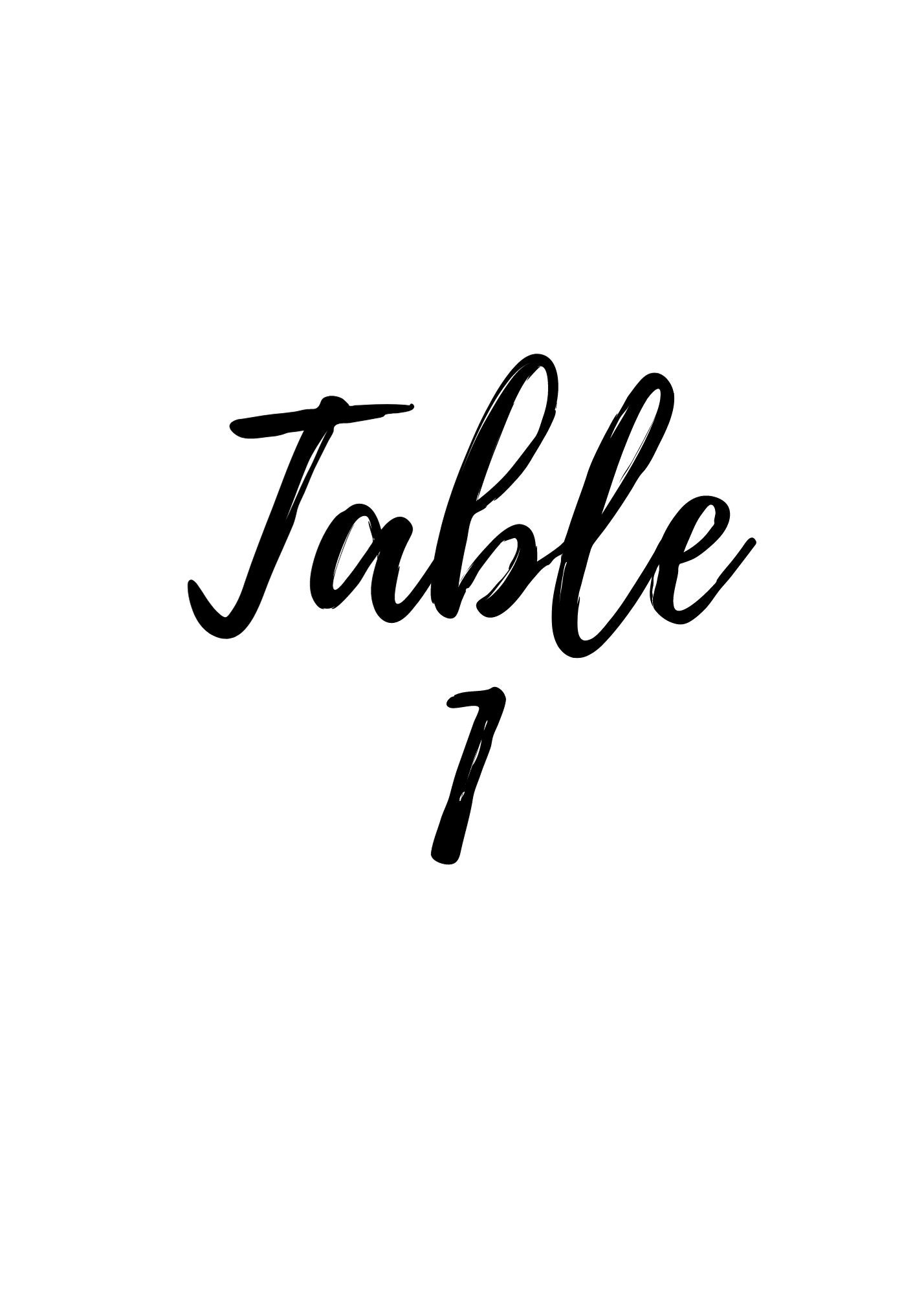 Table Numbers Printable Table Numbers 1 25 5x7Inches Etsy