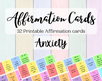 Affirmation Cards | Anti Anxiety | PDF Printable | Mental Health | Recovery | Healing | Relief | Positive Mindset | Manifesting | Colorful