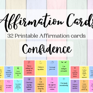 Tarjetas de afirmación, Confianza, PDF imprimible, Salud mental, Recuperación, Sanación, Amor propio, Mentalidad positiva, Manifestación, Confianza