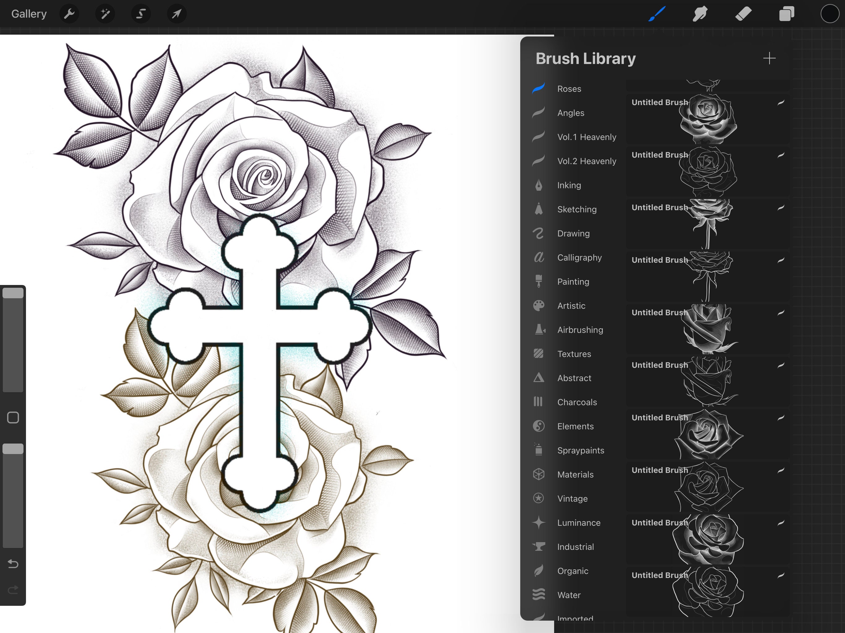 Rose Tattoo Stencil Brushes for Procreate (digital Download) - Etsy