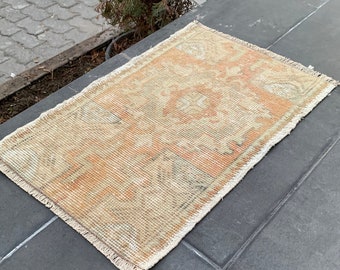 Vintage Rug, Handmade Rug, Turkish Small Rug,Entry Rug, Bath Rug, Doormat Rug, Antique Rug, Anatolia Rugs, Unique Rug,Rugs 1.6 x 2.7  Feet,