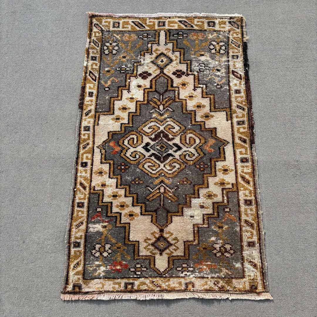 Turkish Rug Small Turkish Vintage Rug, 2x3.2 Ft Small Rug, Brown Camouflage Rug - Etsy UK