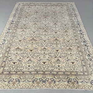 Tapis de course turc vintage 0,5 x 9,4 pi, tapis patchwork en laine bleu-marron