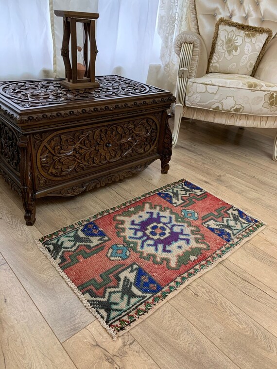 ヴィンテージラグ トルコラグ スモールラグ Vintage rug 09＊ vintage