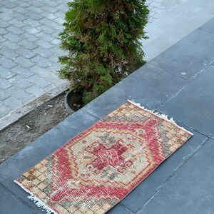 Vintage Rug, Handmade Rug, Turkish Small Rug,Entry Rug, Bath Rug, Doormat Rug, Antique Rug, Anatolia Rug, Entrance Rug,Rugs  1.31x2.43 Feet,
