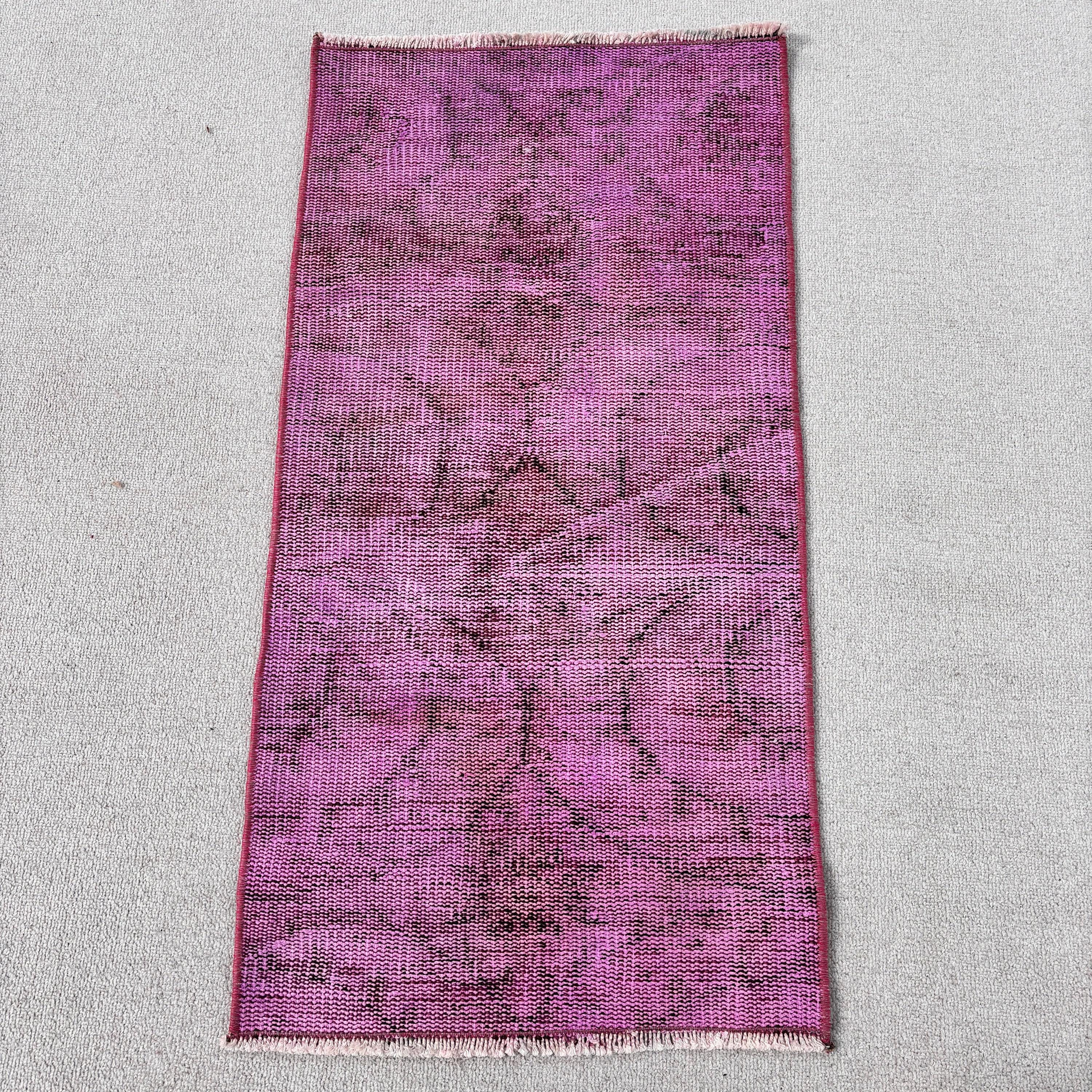Purple Turkish Rug 48x93cm 2x3ft Vintage Style