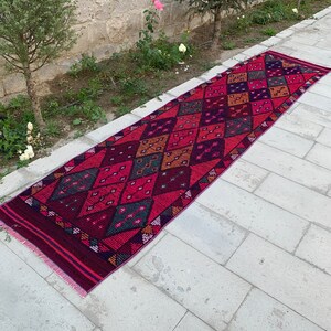 3 x 12.5 Ft, Handmade Extra Long Runner Rug, Vintage Runner Rug, Hallway Rug, Corridor Rug, Wool Runner Rug, Special Long Runner Rug, Carpet