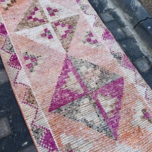 Vintage Turkish Runner, 3x10 Rug, Wool Runner, Handmade Carpet, Corridor Runner, Colorful Pattern, Living Room Decor, Hallway Rug
