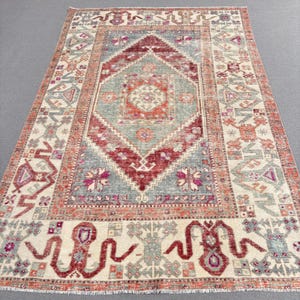 Turkish Rug, Vintage Rug, 6x8 Large Rugs, Antique Rug, Rugs For Dining Room, 5.6x8.1 ft Beige Rug, Rustic Turkish Rug, Boho Anatolian Rug
