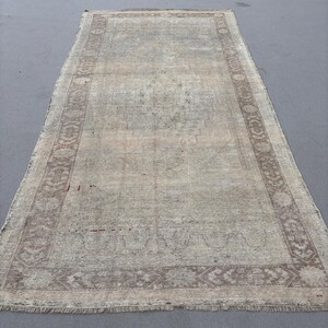 Turkish Rug, 6x10 Large Rug, Vintage Rug, Oushak Rug, Rugs For Salon, 5.1x9.5 ft Beige Rug, Rustic Distressed Turkish Rug, Large Wool Rug,