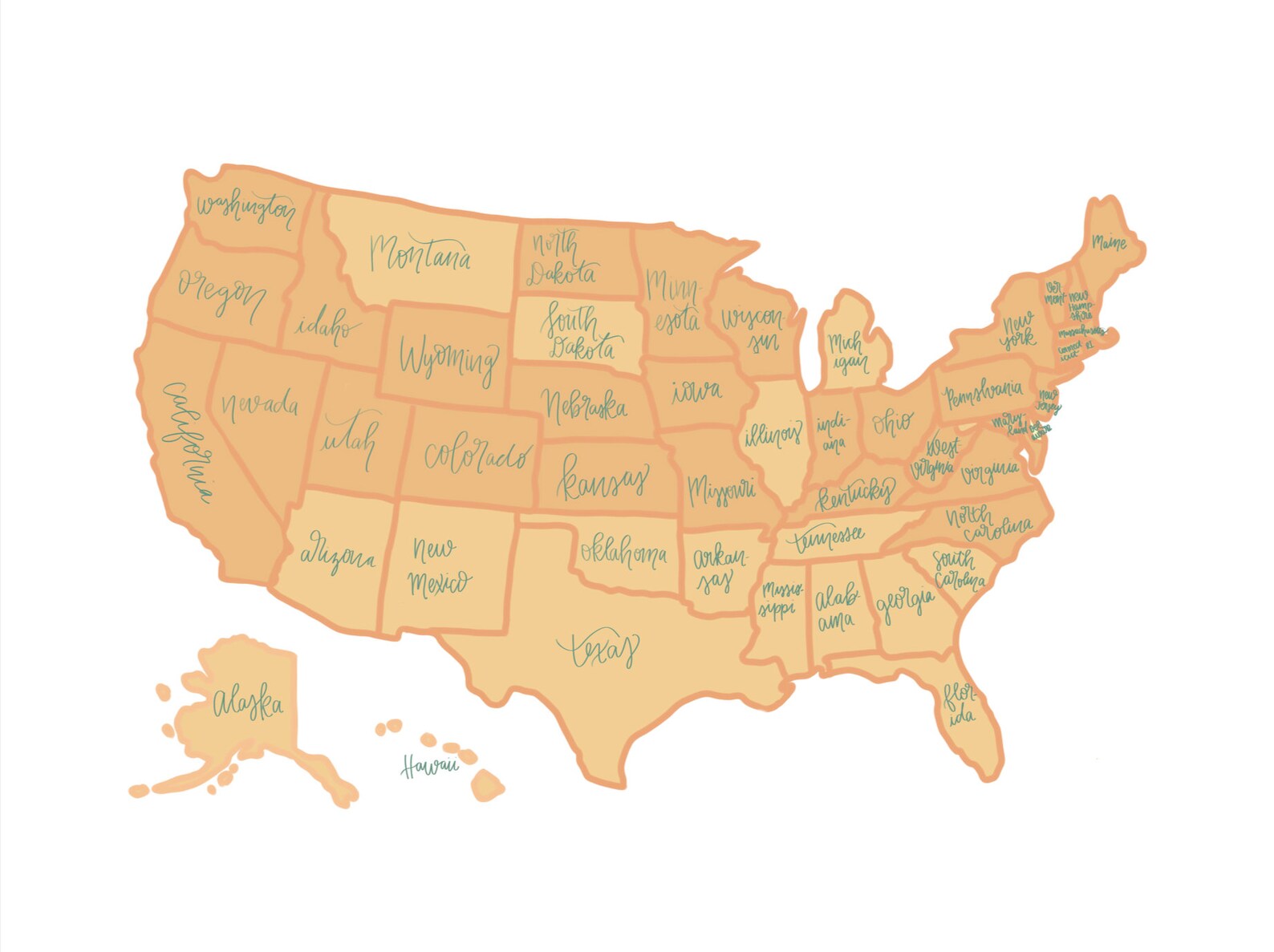 United states map wall art United States map art United Etsy