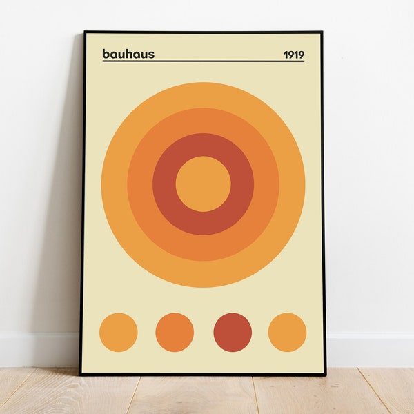 Bauhaus Kitchen Print, Mid Century Modern Wall Art, Modernist Pop Culture, Minimalist Exhibition Poster, Retro Style Geometric Decor