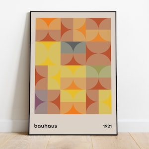 Bauhaus Print, Mid Century Modern Wall Art, Bauhaus Poster, Modern 50s, Geometric Print, Cool Wall Art, Retro Print, Pride Kitchen Print