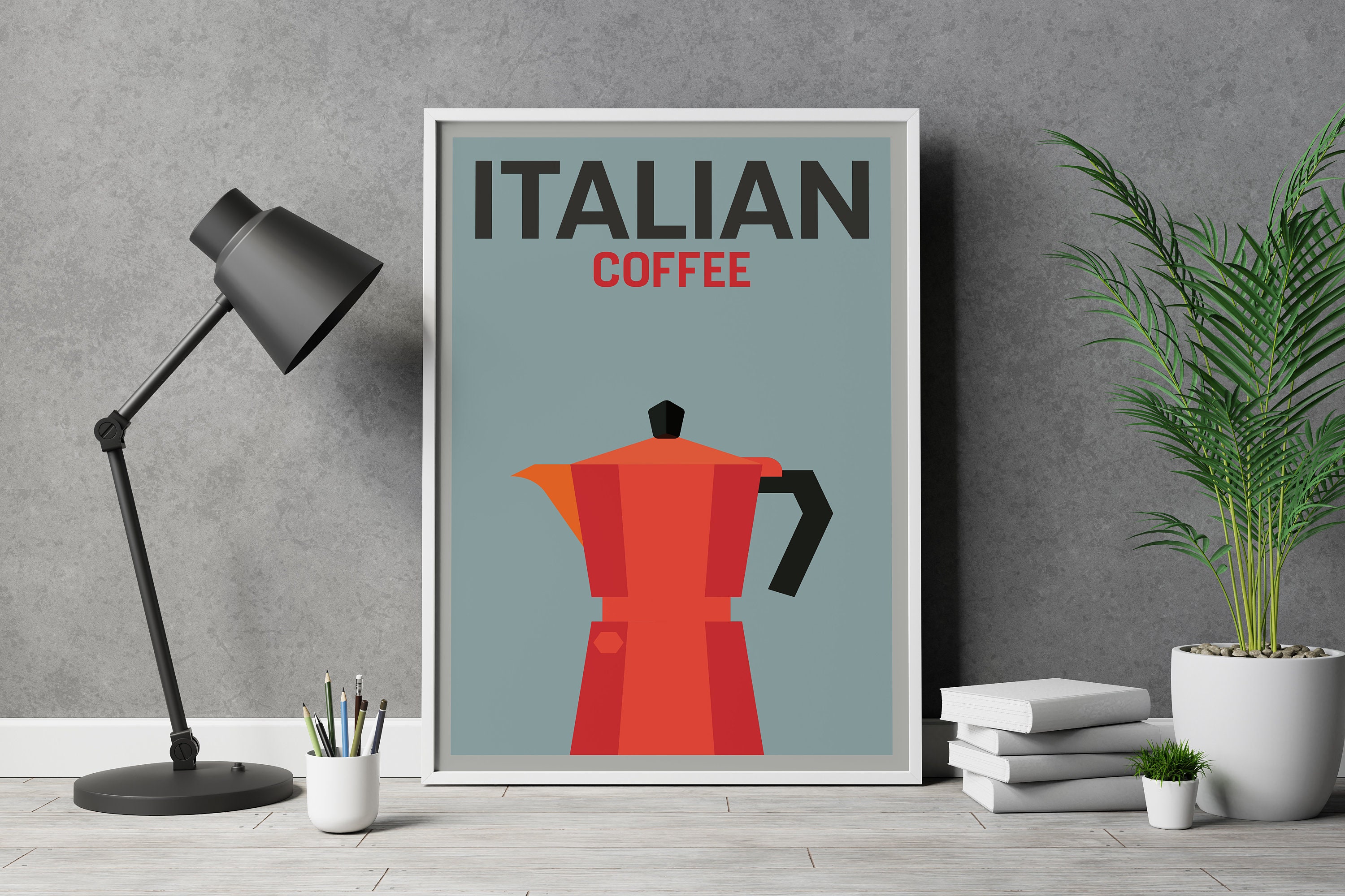 Bialetti Coffee Poster | Mid Century Modern Wall Art | Italian Coffee ...