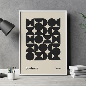 Bauhaus Print, Mid Century Modern, Geometric Wall Art, Pop Culture Print, Modern Art, Exhibition Poster, Minimalist, Retro Print Gift image 2