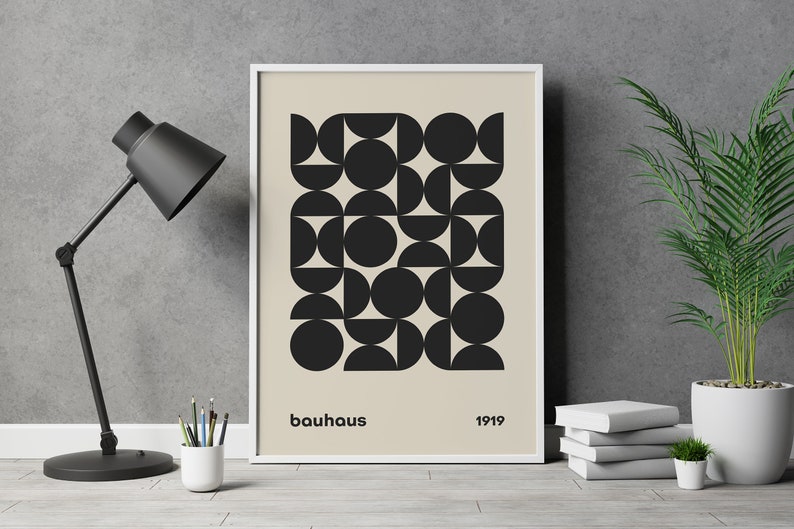 Bauhaus Print, Mid Century Modern, Geometric Wall Art, Pop Culture Print, Modern Art, Exhibition Poster, Minimalist, Retro Print Gift image 2