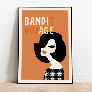 Bandit Voyage Music Poster | Song Lyrics Print | Feminist Alternative Album Poster | 60s Matchbox Print | Funky Wall Art