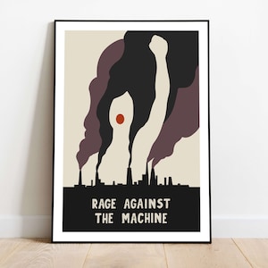 Rage gegen die Maschinenmusik Poster | Alternatives Albumposter | Umwelt Klima Aktivistin | Songtexte Druck | Funky Wandkunst