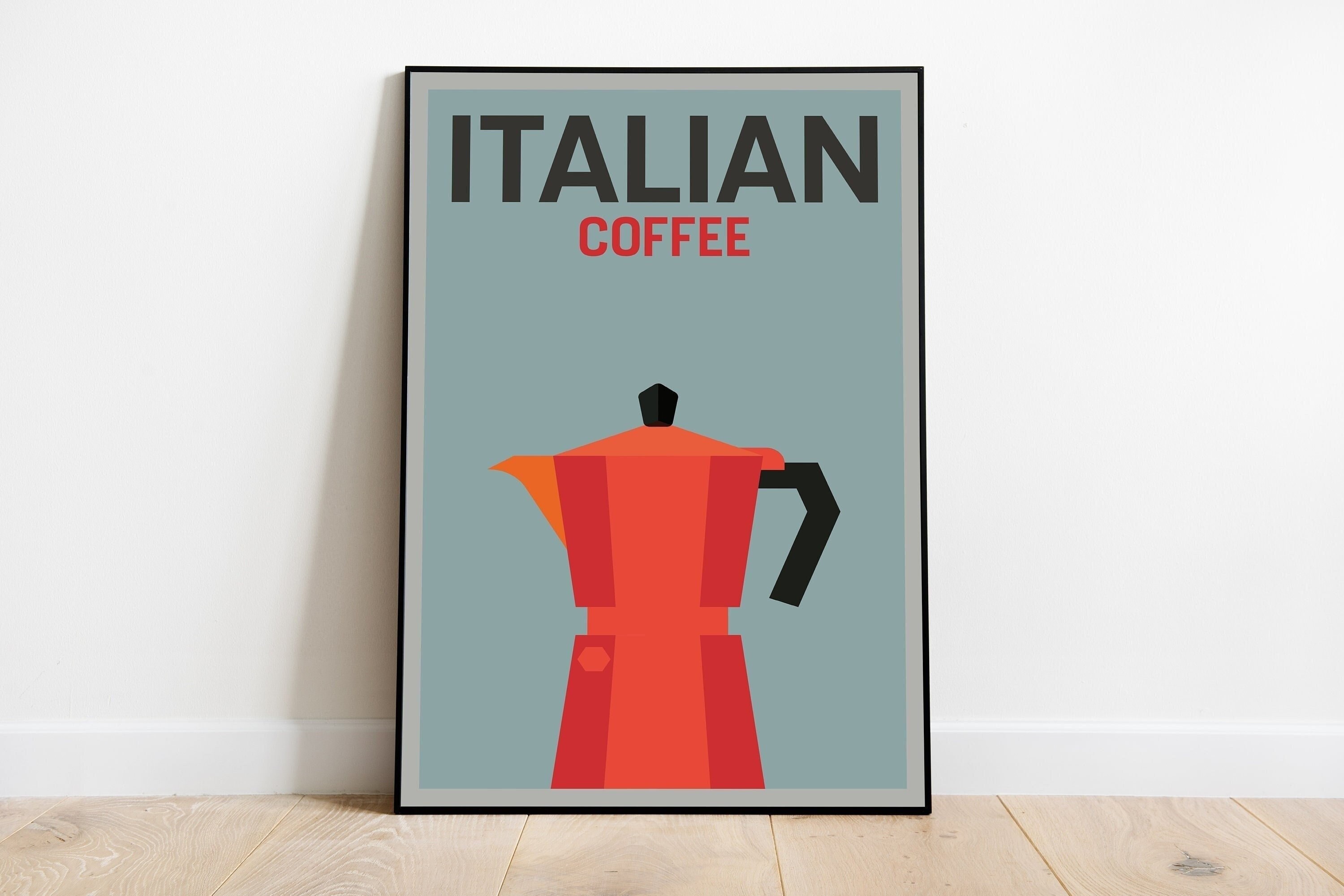 Bialetti Coffee Poster | Mid Century Modern Wall Art | Italian Coffee ...