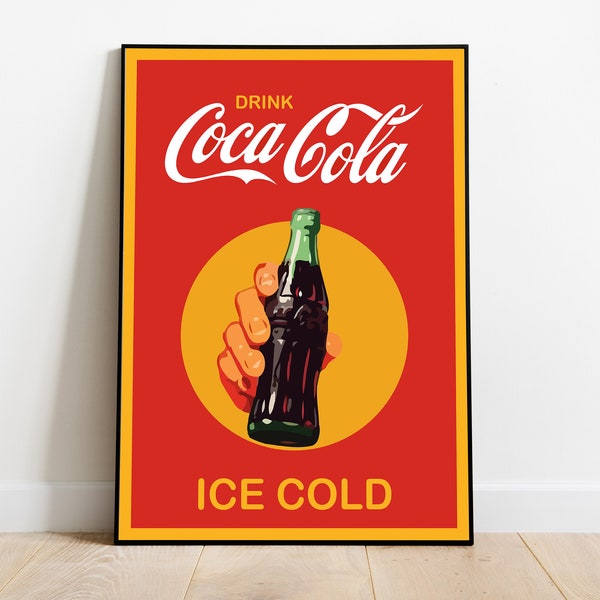 Affiche vintage Coca Cola, impression Pop Art, impression de cuisine, art mural vintage, impression rétro, affiche art déco, décoration bohème, cadeau fait main pour lui