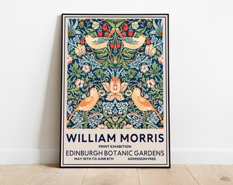 William Morris Exhibition Midcentury Wall Art - Edinburgh Botanic Gardens | Vintage Mid Century Modern | Geometric Minimal Retro Decor