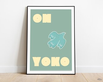 Oh Yoko - John Lennon Music Poster | Alternative Band Lyrics Print | 60s Cool Typography