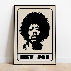 Jimi Hendrix Musik Poster | Album-Poster | Mid Century Modern Songtext Druck | Funky Wandkunst | Musik-Geschenke für Ihn