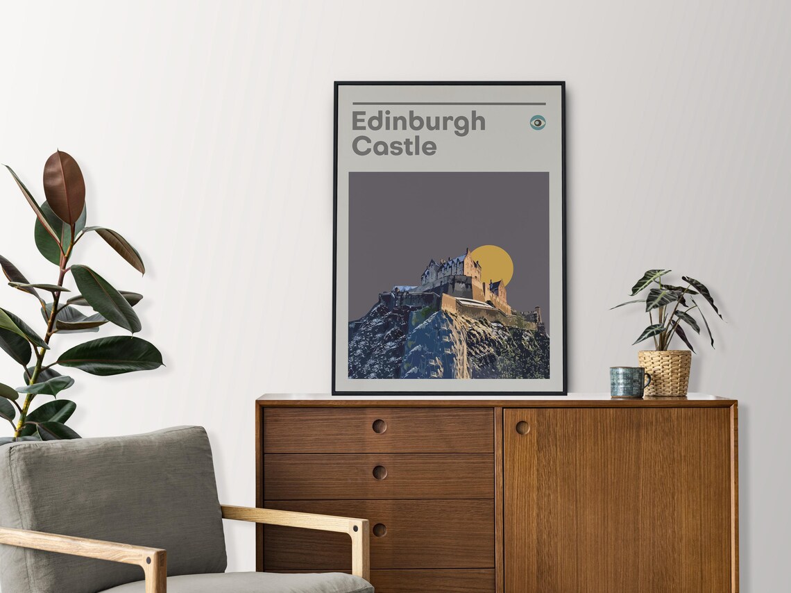 Edinburgh Castle Travel Print, Retro Aesthetic Poster, Edinburgh Art ...