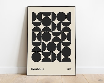 Bauhaus Print, Mid Century Modern, Geometric Wall Art, Pop Culture Print, Modern Art, Exhibition Poster, Minimalist, Retro Print Gift