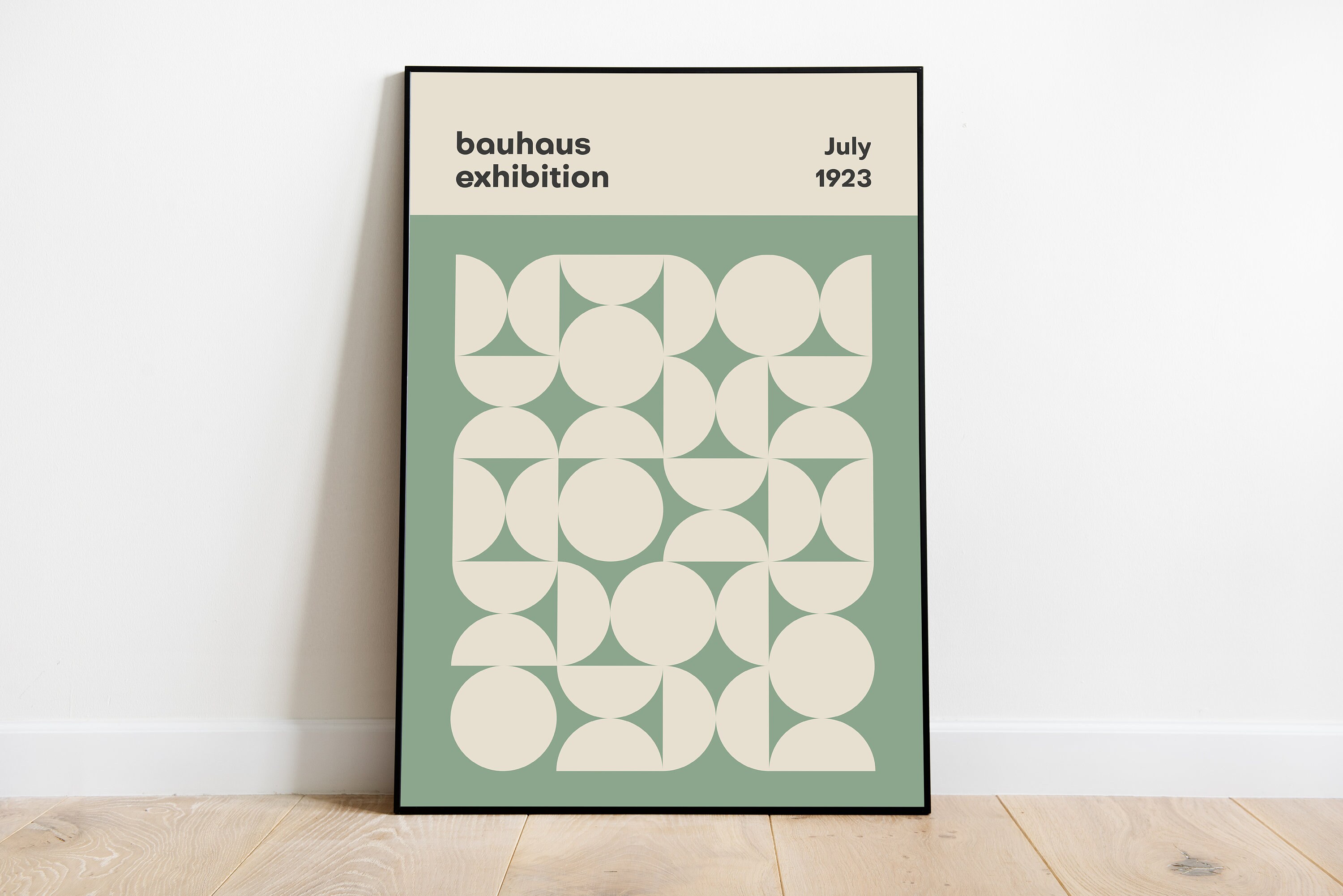 Green Bauhaus Exhibition Poster, Mid Century Modern Wall Art ...