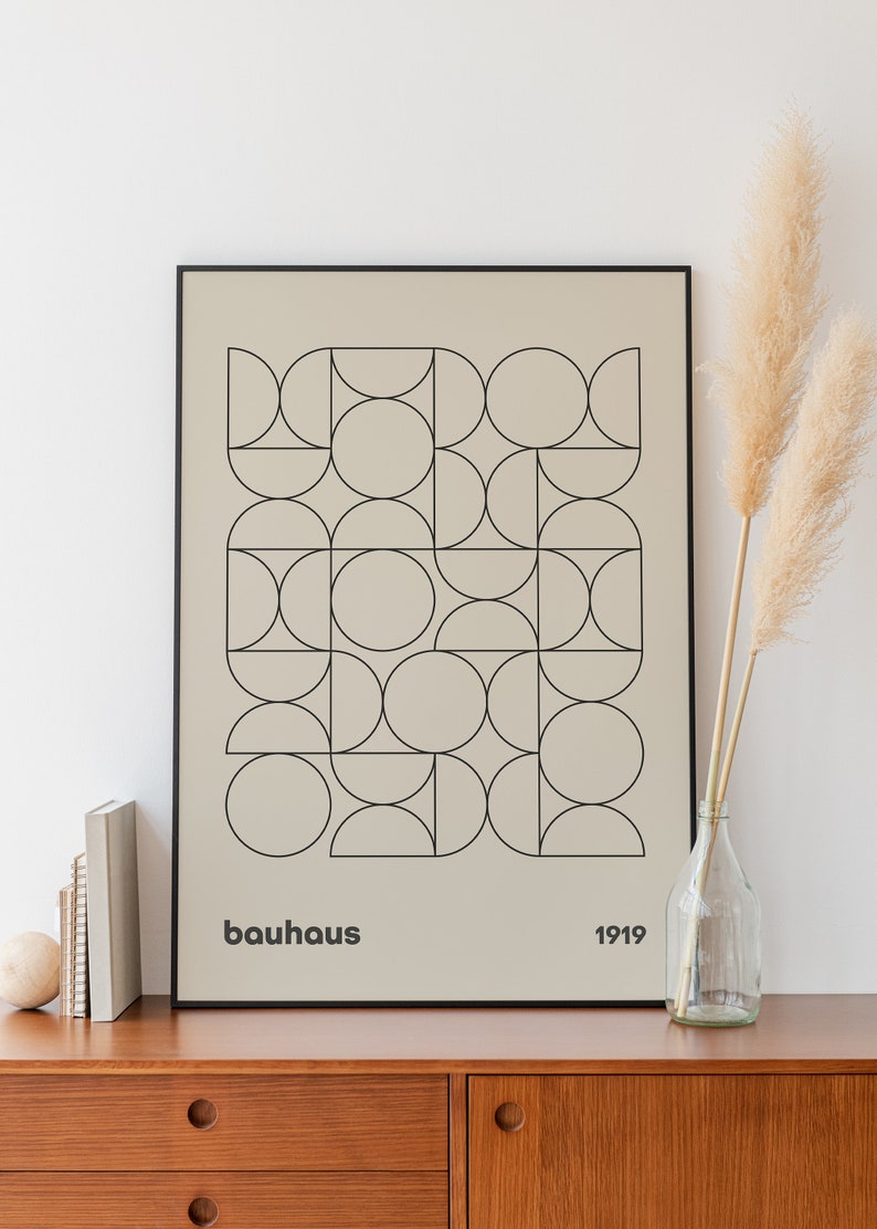 Bauhaus Poster Kitchen Print Mid Century Modern Wall Art Etsy