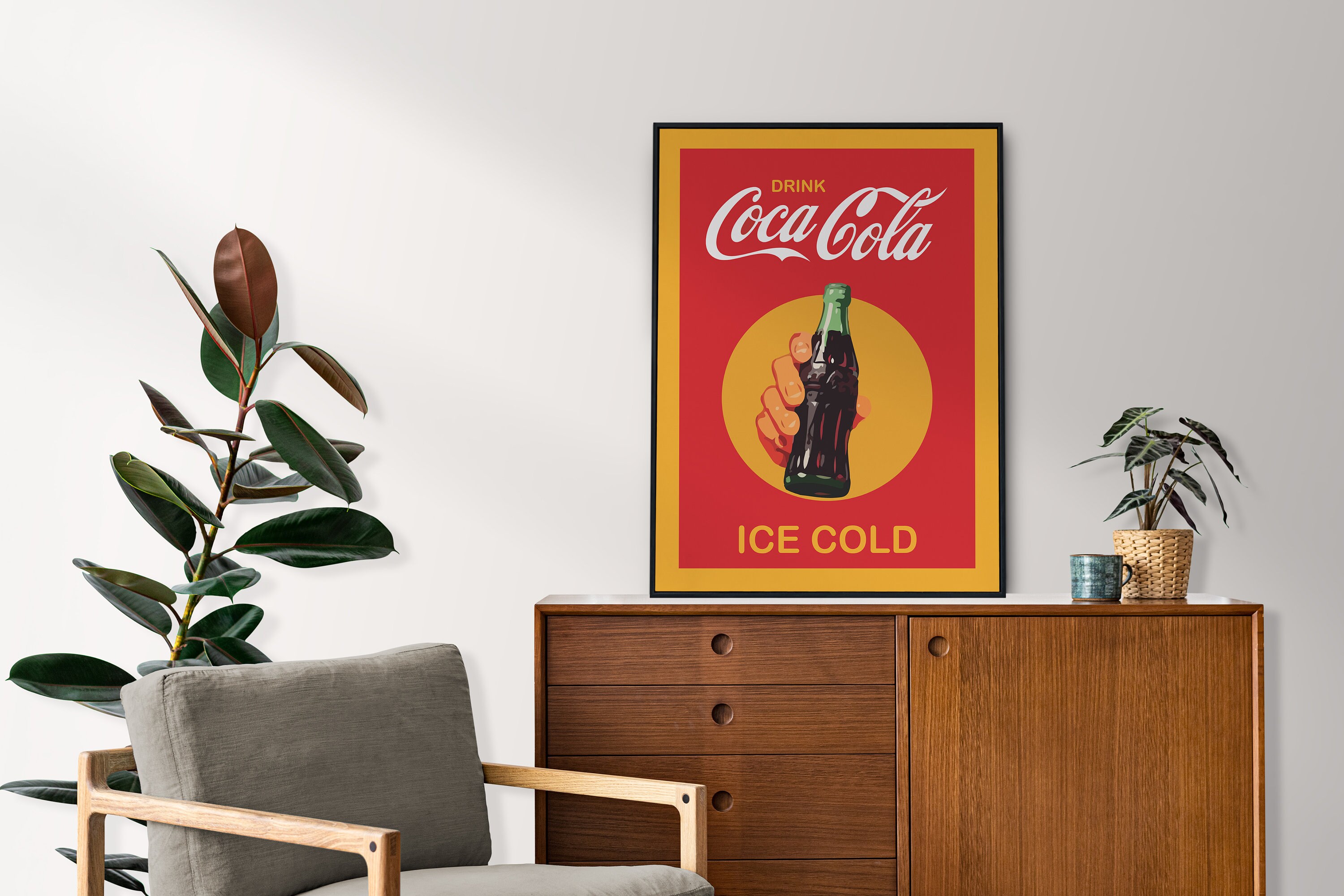 コカ・コーラ　USA　絵画　リトグラフ　アート　ポスター　アメリカヴィンテージ Coca-Cola レトロミニポスター B5サイズ 複製広告 ◇ コカコーラ