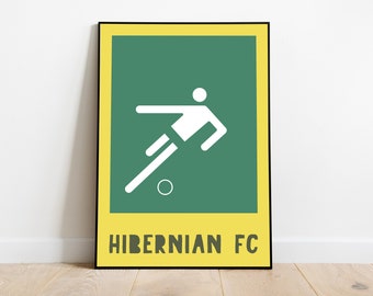 Hibernian Football Fan | Mid Century Modern Wall Art | Edinburgh Illustration | Minimalist Matchbox Print | Gift For Him