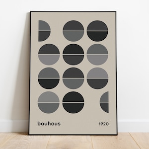 Bauhaus Black Print, Mid Century Modern Wall Art, Bauhaus Poster, Geometric Print, Modern 50s, Cool Wall Art, Bauhaus Print