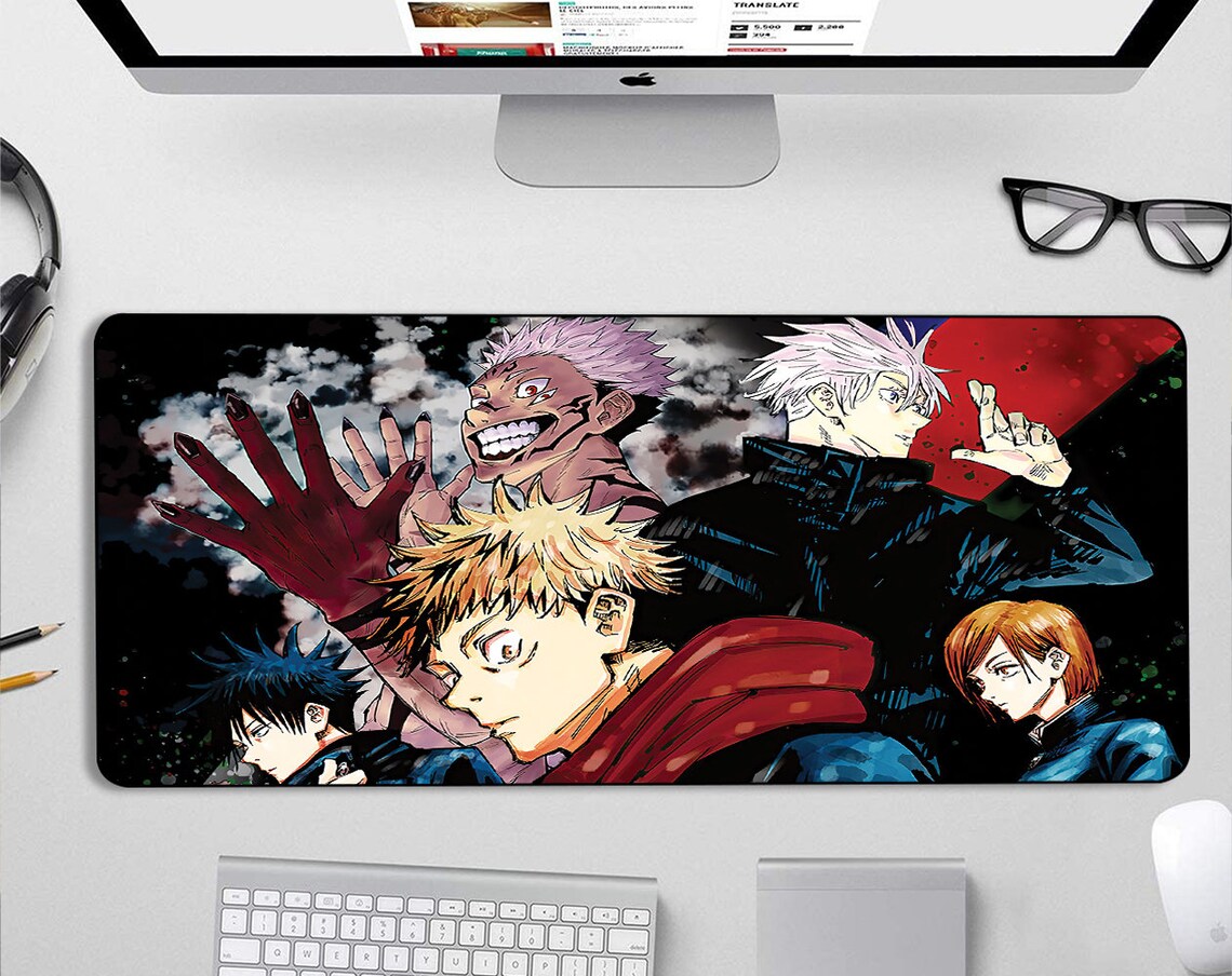 Jujutsu Kaisen Desk Mat Jujutsu Kaisen Mouse Pad Anime Large Etsy