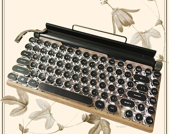 Customizable Name Retro Typewriter-Inspired Mechanical Keyboard Wireless Bluetooth